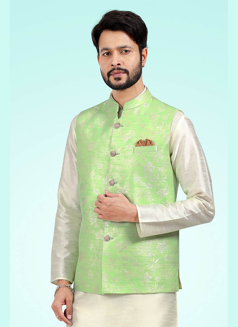 Men's New Jacquard Coti [Nehru Jacket] and Kurta set Festival like Diwali,  Ramzan and Wedding