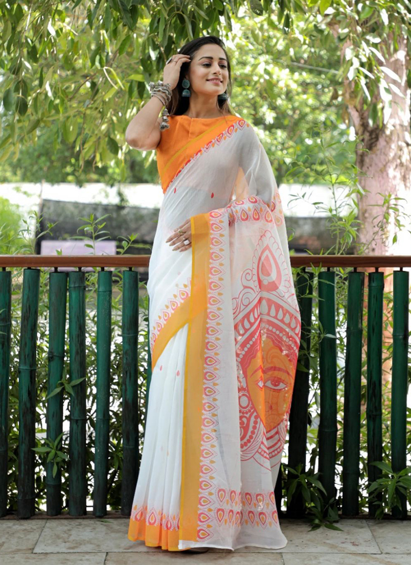 Sangam Katan Silk New Fancy Linen Sarees Collection For Women Catalog