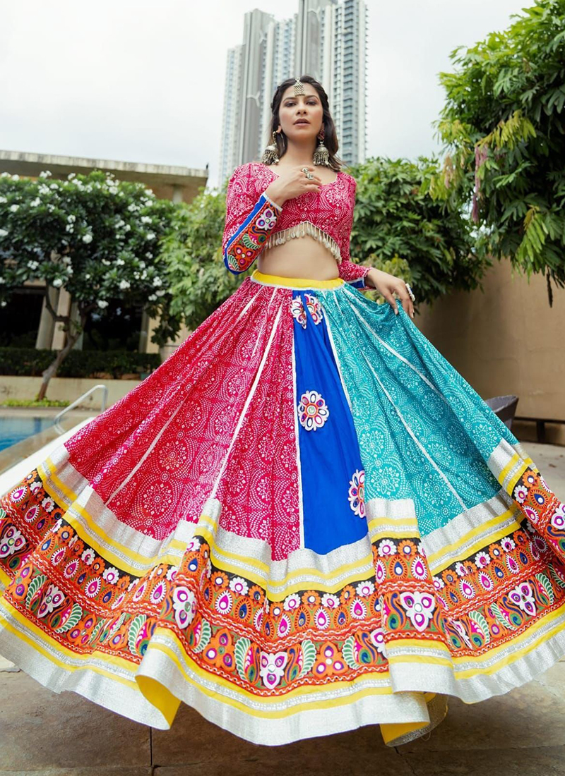 Multicolour lehenga outlet