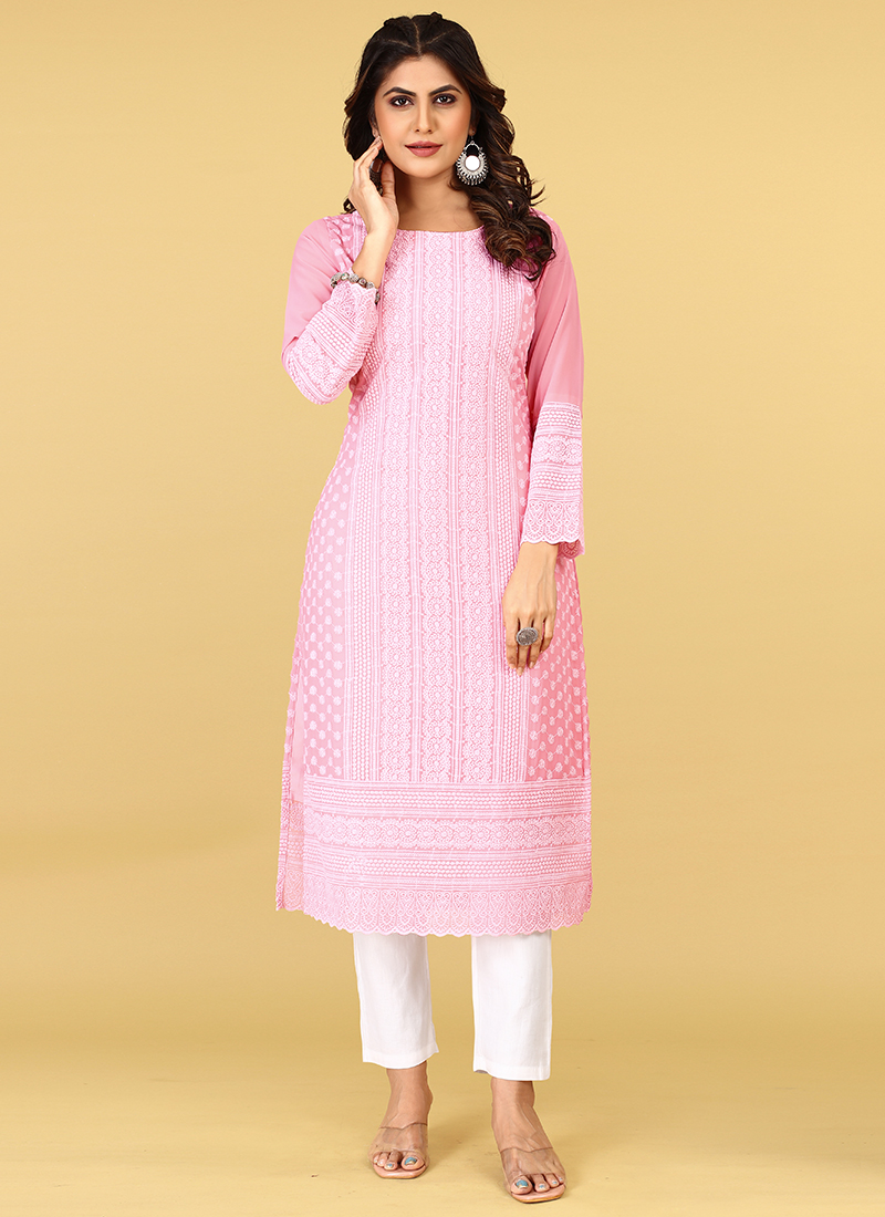 Buy Designer Indian Kurtis Online | Readymade Kurti for Women UK: Pink