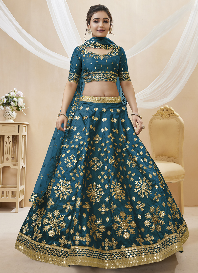 Buy Wedding Wear Sky Blue Sequins Work Georgette Lehenga Choli Online From  Surat Wholesale Shop.