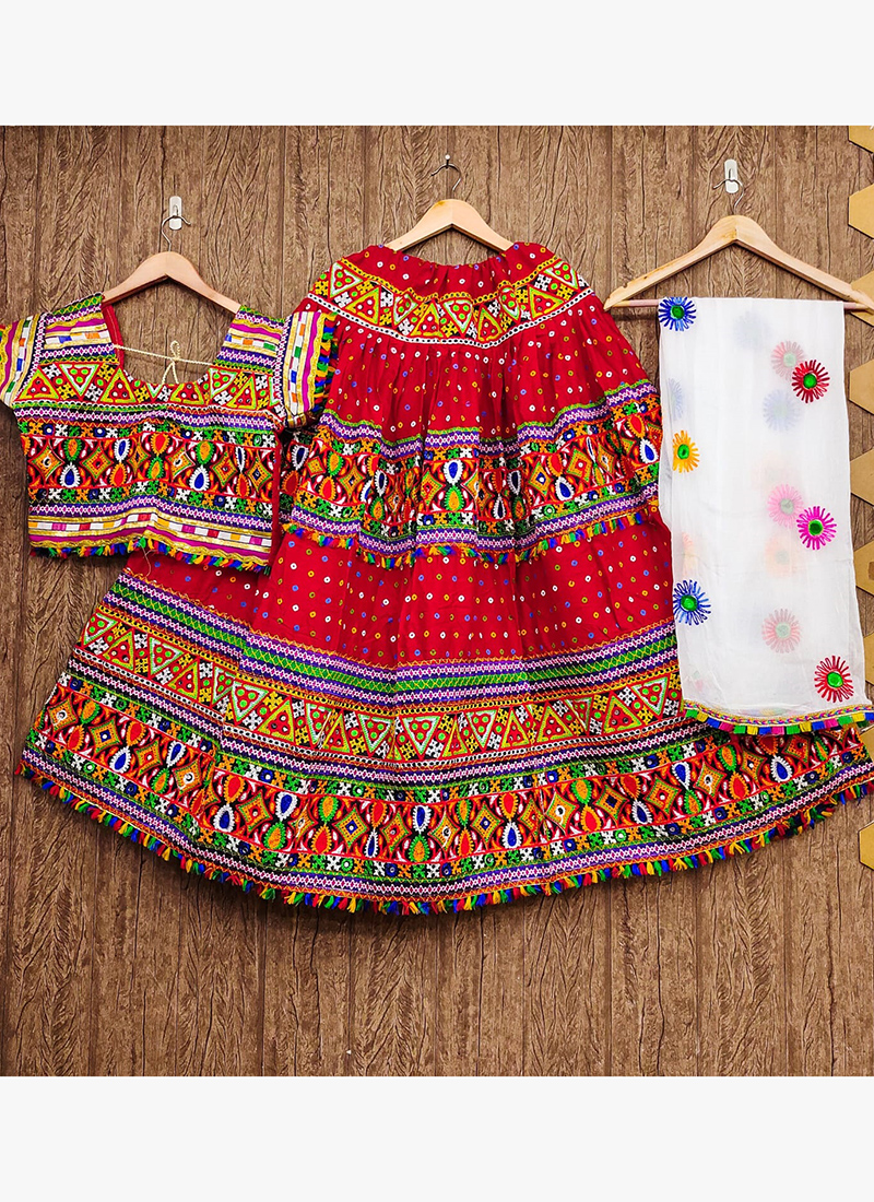 pure cotton Red Kids bandhani Lehenga Choli, Age: 1 To 10 Year at Rs  500/piece in Jaipur