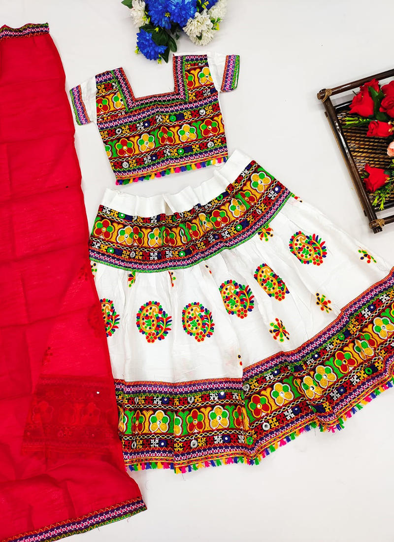 Mirror work Simple Baby Lehenga - Indian Dresses