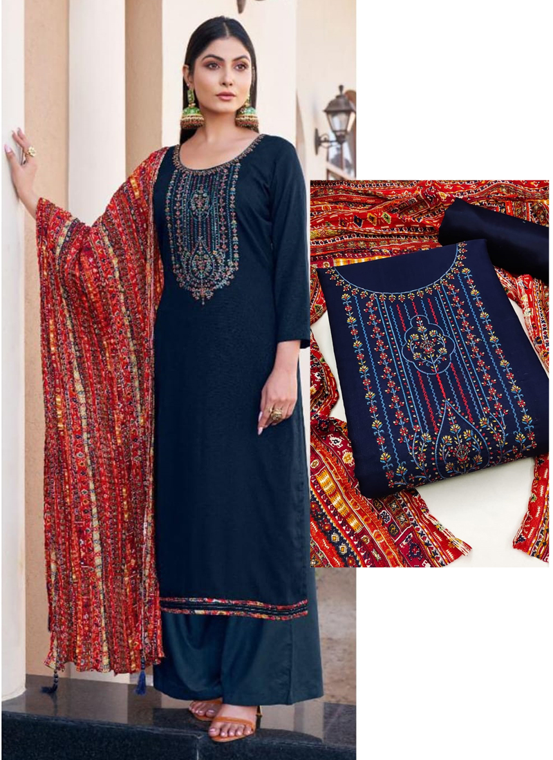 Zulfat Sohini Vol 4 Pure Pashmina With Kashmiri Embroidery Designer Dress  Material