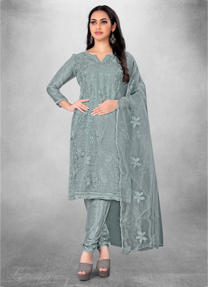 Gray hot sale colour churidar