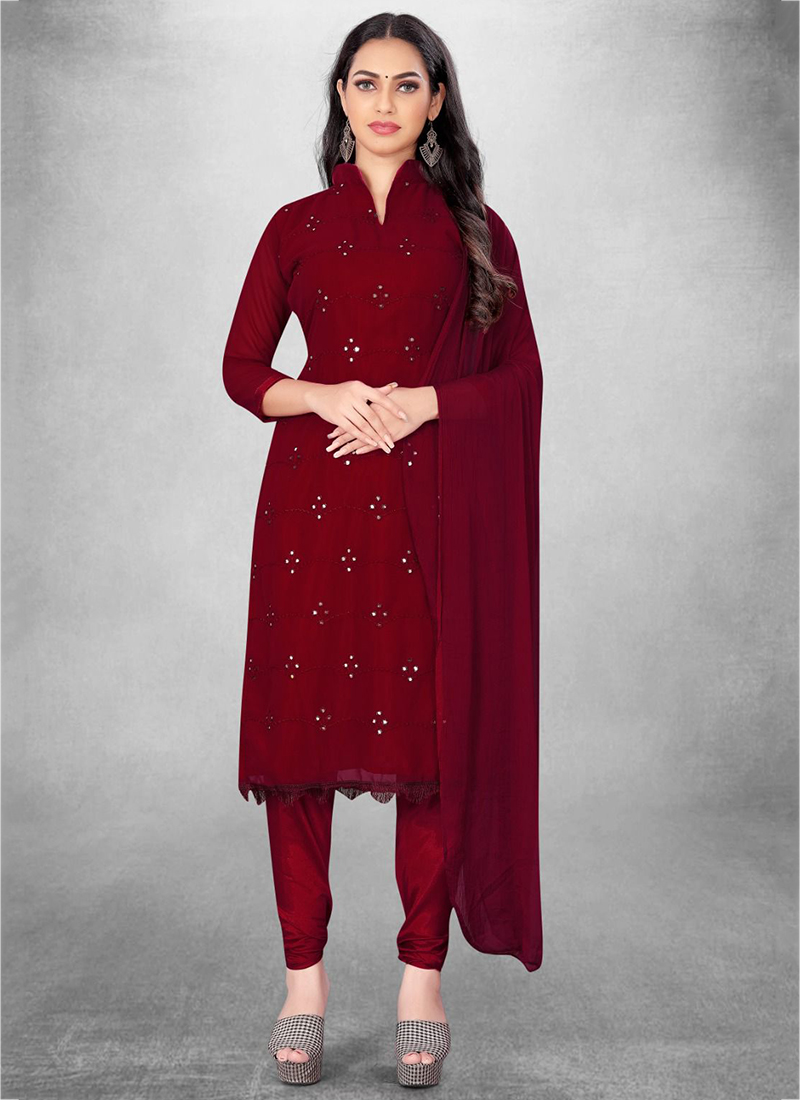 Maroon churidar on sale