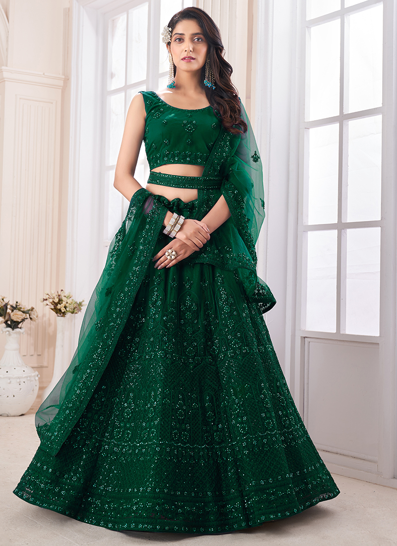 Superb Turquoise Multi Velvet Designer Lehenga Choli