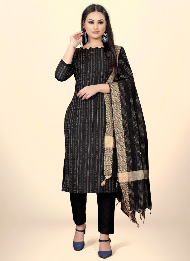 Black cotton outlet churidar