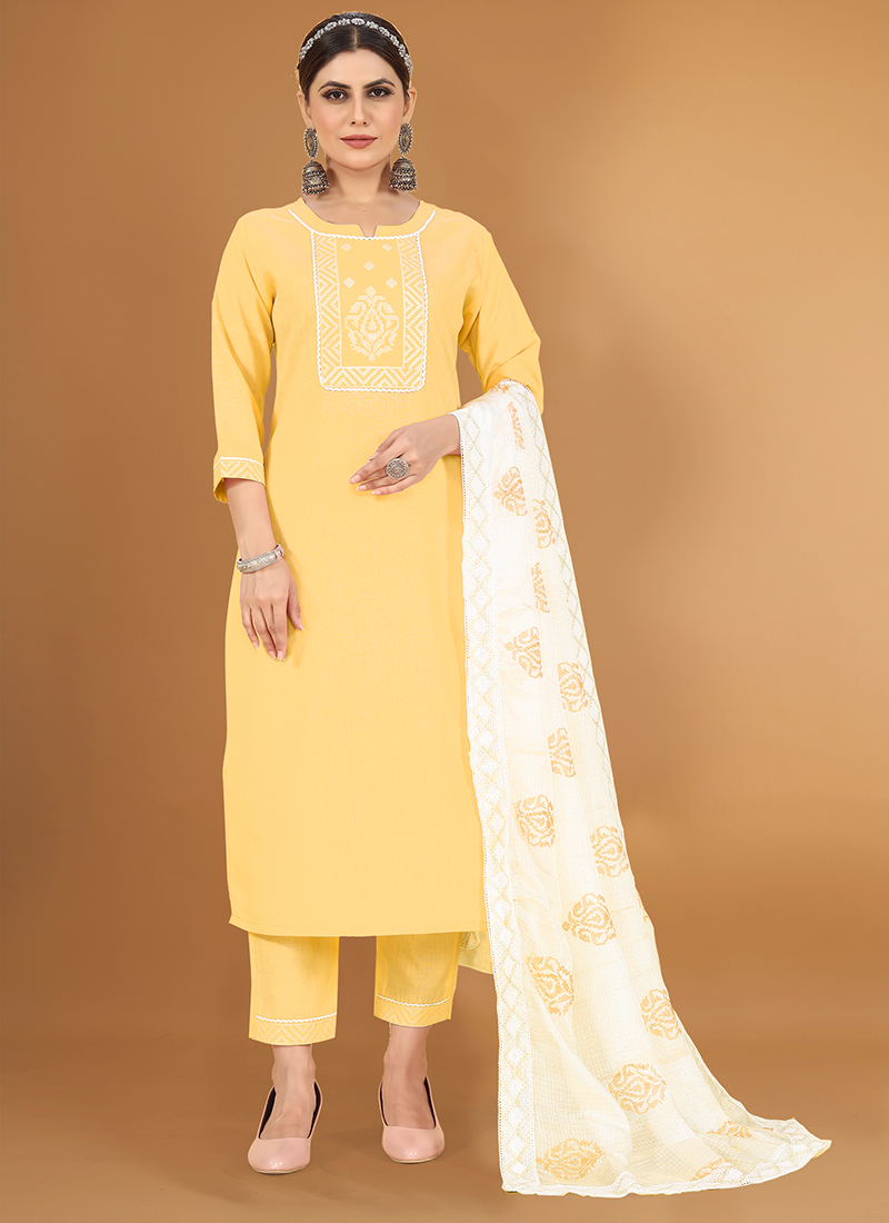 Hema Cotton Slub Wholesale Readymade Salwar Suits 5 Pieces Catalog Catalog