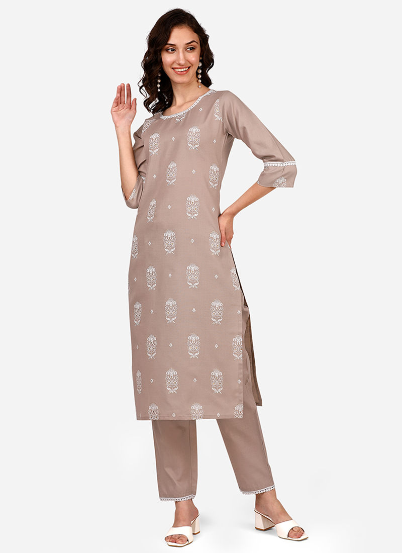 fancy boat neck kurti with pent for women