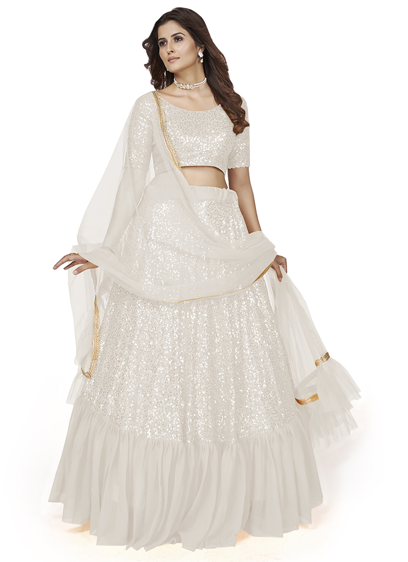 New Designer White Color Lehenga Choli For Party Look – Joshindia