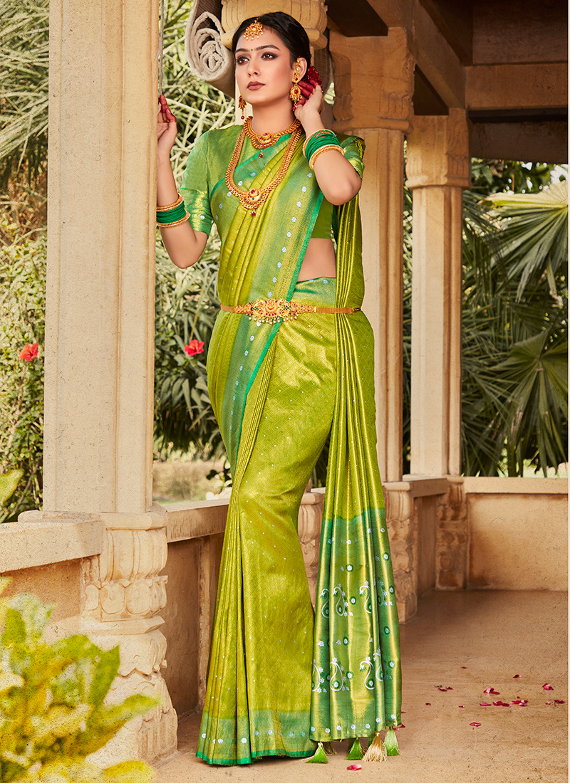 Buy Bridal Green Sarees Online Shopping in India for Wedding | SALE – Page  3 – Sunasa