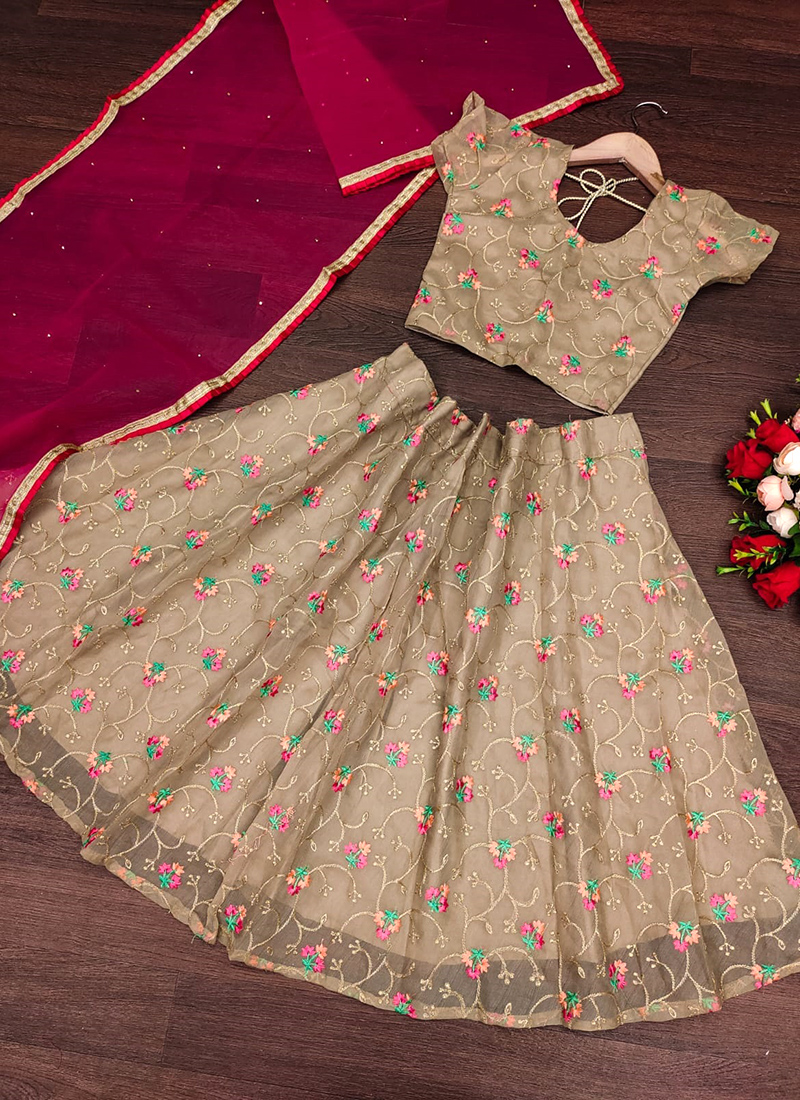A colourful lehenga with fine embroidery blouse.. will apt for any  occasion.. We provide full… | Kids designer dresses, Kids dress patterns,  Baby girl dress design