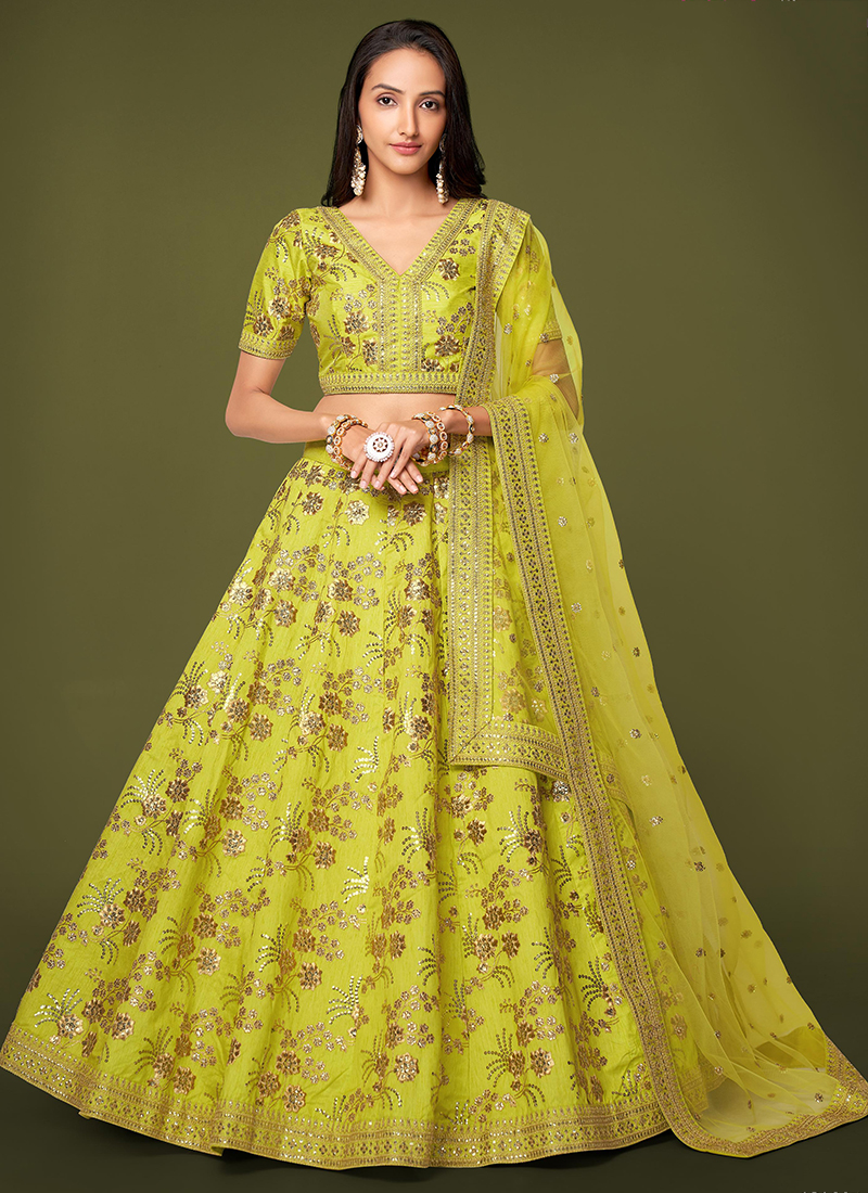 Ritu Varma in Neon Color Lehengas – South India Fashion | Lehnga designs,  Half saree designs, Indian designer outfits