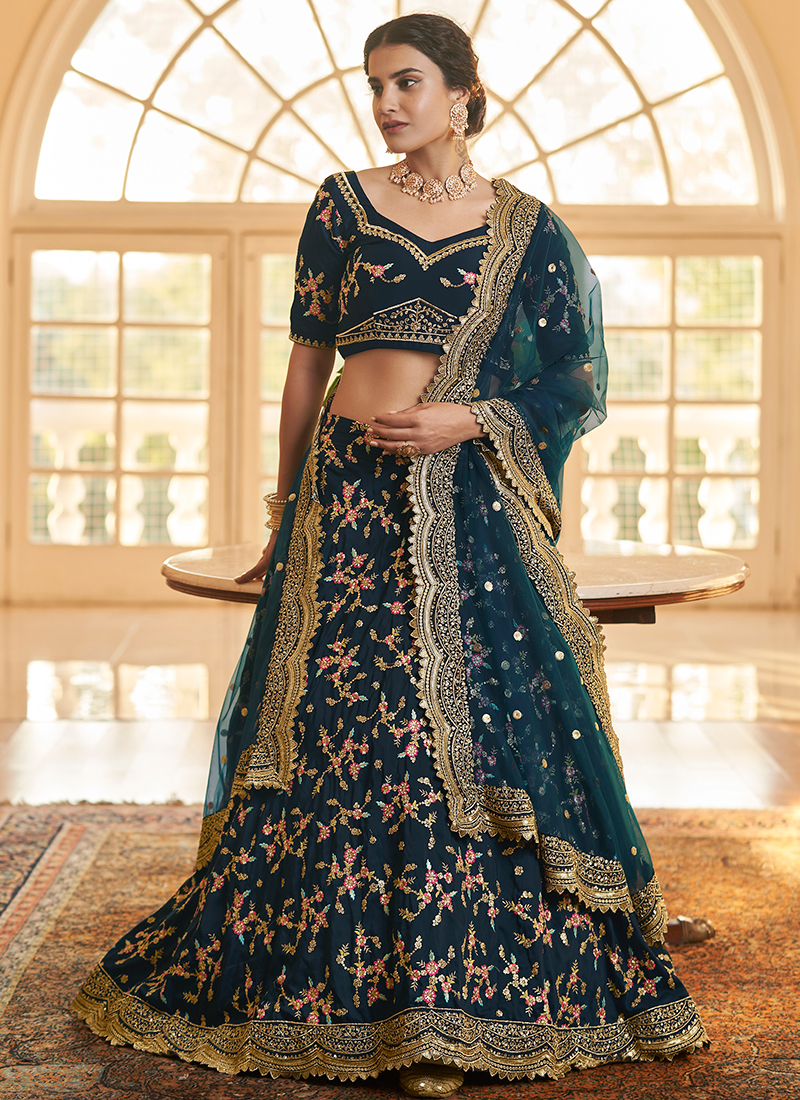Buy Kylian Lehenga Choli For Womens Bollywood Style Georgette Fabric With  9mm Sequence Work Embroidery Zari Multi Work MultiColor at Amazon.in