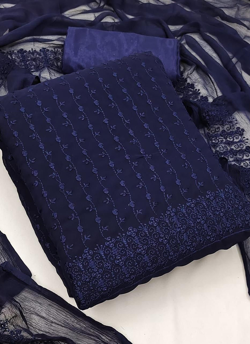 blue dress material SR-696 Blue Dress Material – www.soosi.co.in main image 1