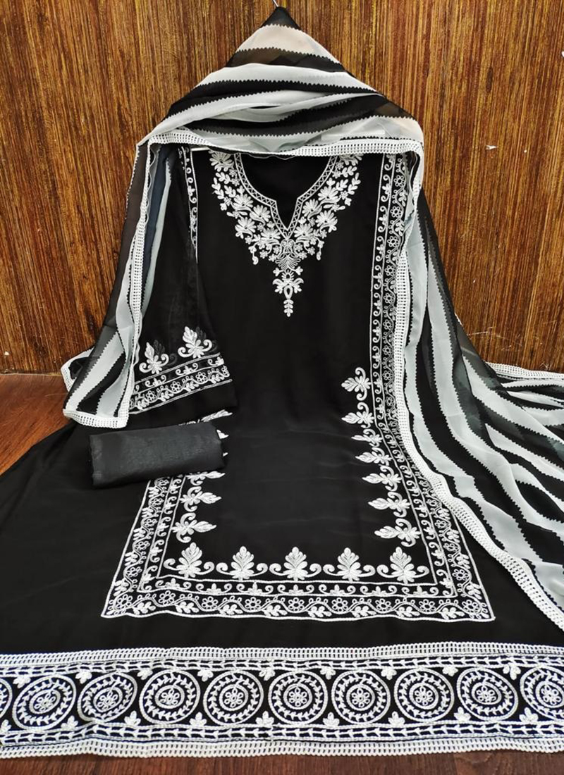 Black georgette hotsell dress material