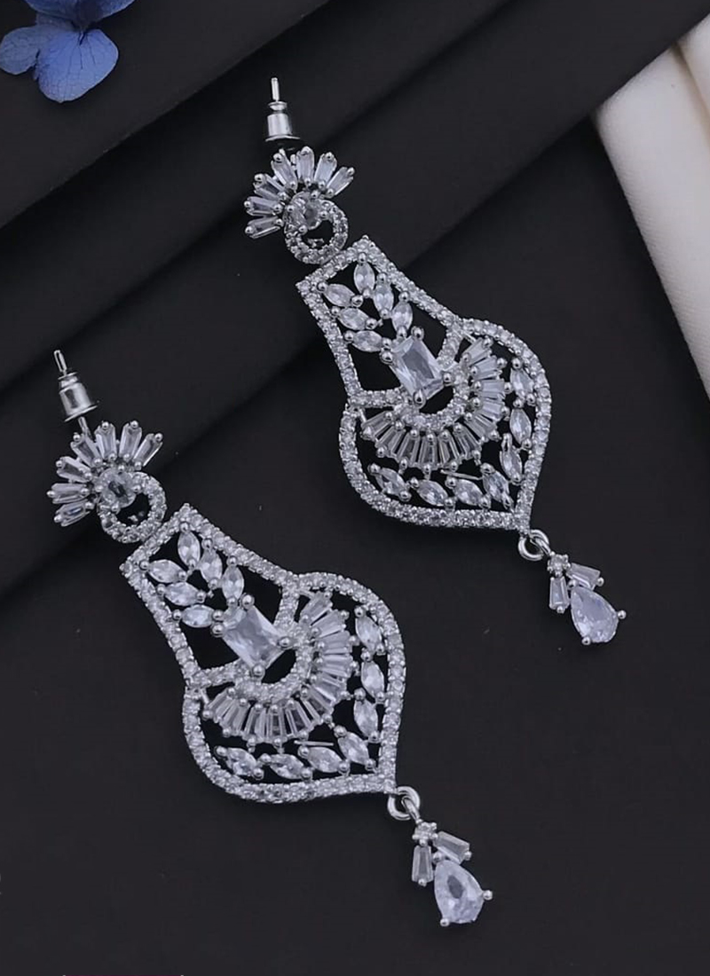 American Diamond Long Earrings, Classy at Rs 1830/pair in Mumbai | ID:  24666450230