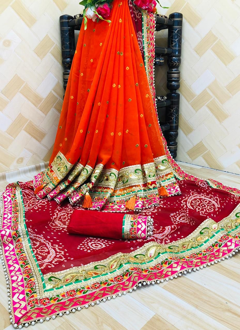 Pure Gaji Silk Ghatchola Hand Gotapatti Work Saree, Meenu, nr – Priyaz  Gallery