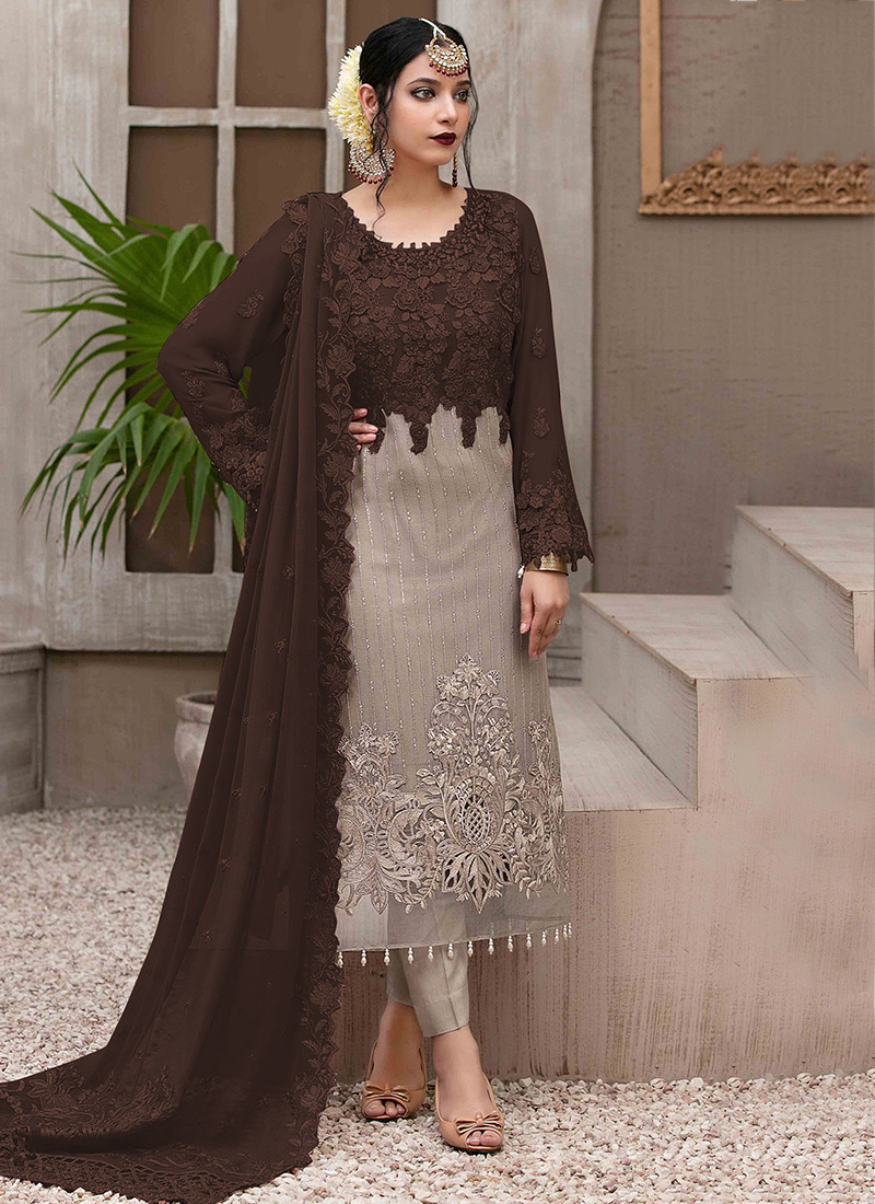 Shop Online Satin Festival Designer Pakistani Suit : 187365 -