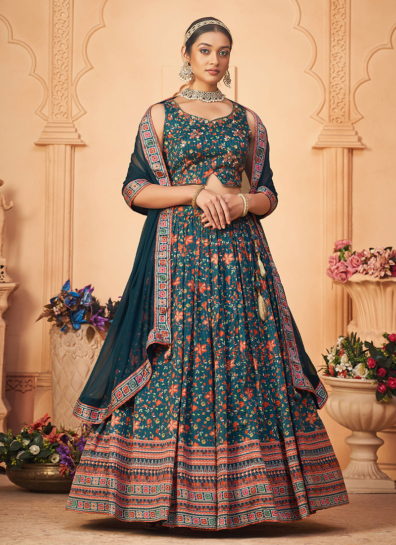 Buy Pink Pure Viscose Wedding Wear Thread Work Ready To Wear Lehenga Choli  Online From Wholesale Salwar.