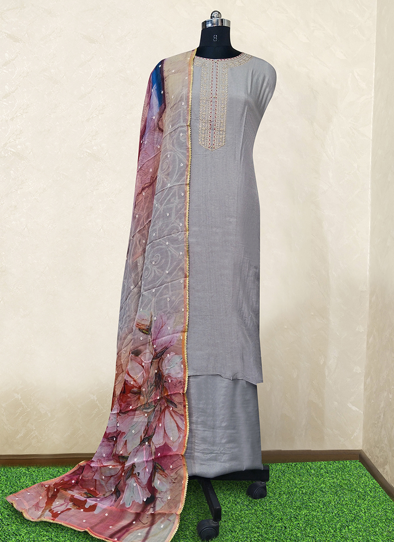 Buy ANNI DESIGNER Women's Sea Green Color Glace Cotton Thread Embroidered  Banarasi Jacquard Dupatta Punjabi Dress Material(Suhagan 5010_Sea  Green_Free Size) at Amazon.in