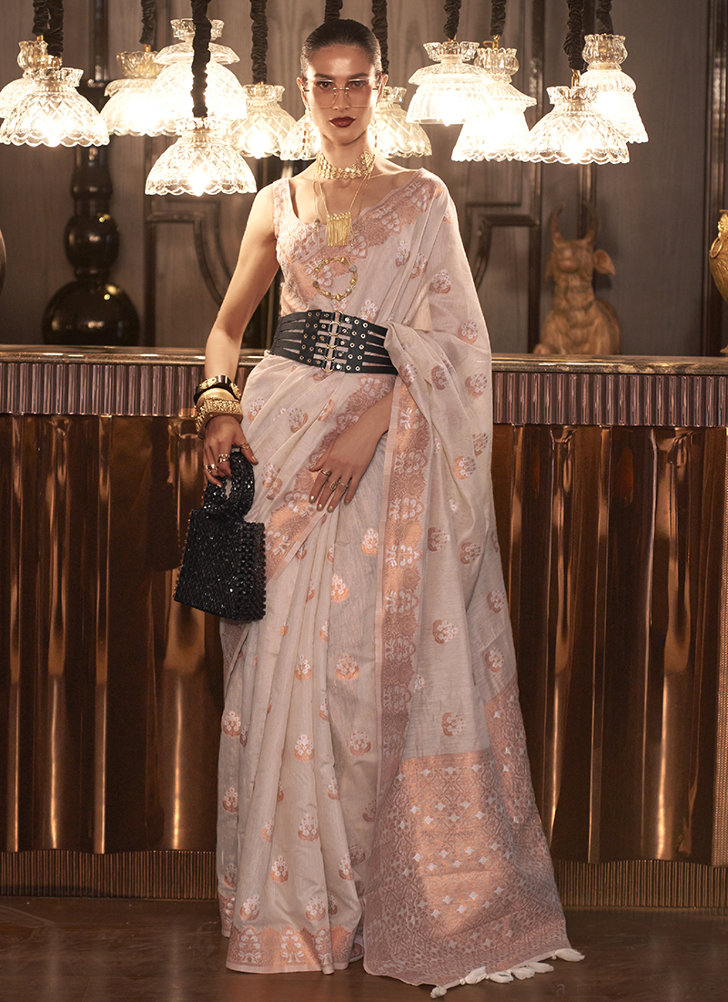 Buy Light Pink Tussar Georgette Sari Online in USA| Embroidered Blouse –  Pure Elegance