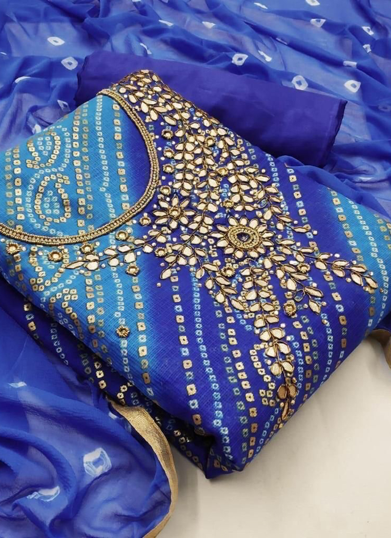 sachin and babi light blue dress Kundan K4u Vol 30 Casual Wear Cotton Dress Material Wholesale catalog main image 0