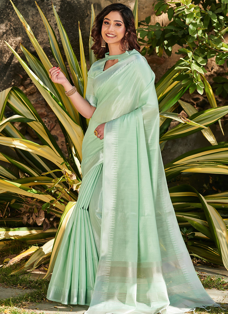 Lifestyle Mausmi fancy Linen Saree Catalog Wholesale Supplier