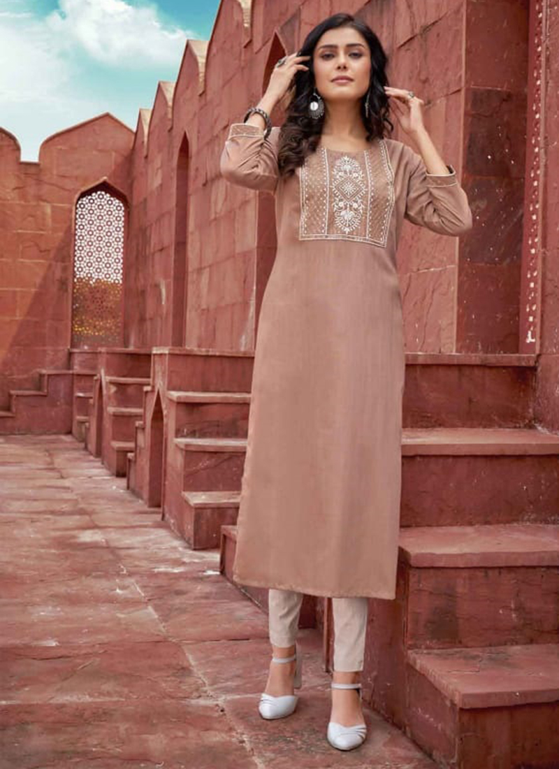 Top 151+ light brown colour kurti latest