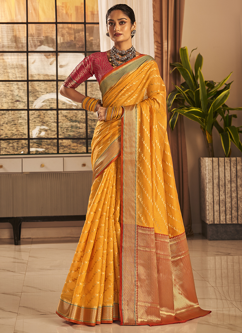 Buy Kajal Aggarwal Yellow Silk Embroidery Saree Festive Wear Online at Best  Price | Cbazaar