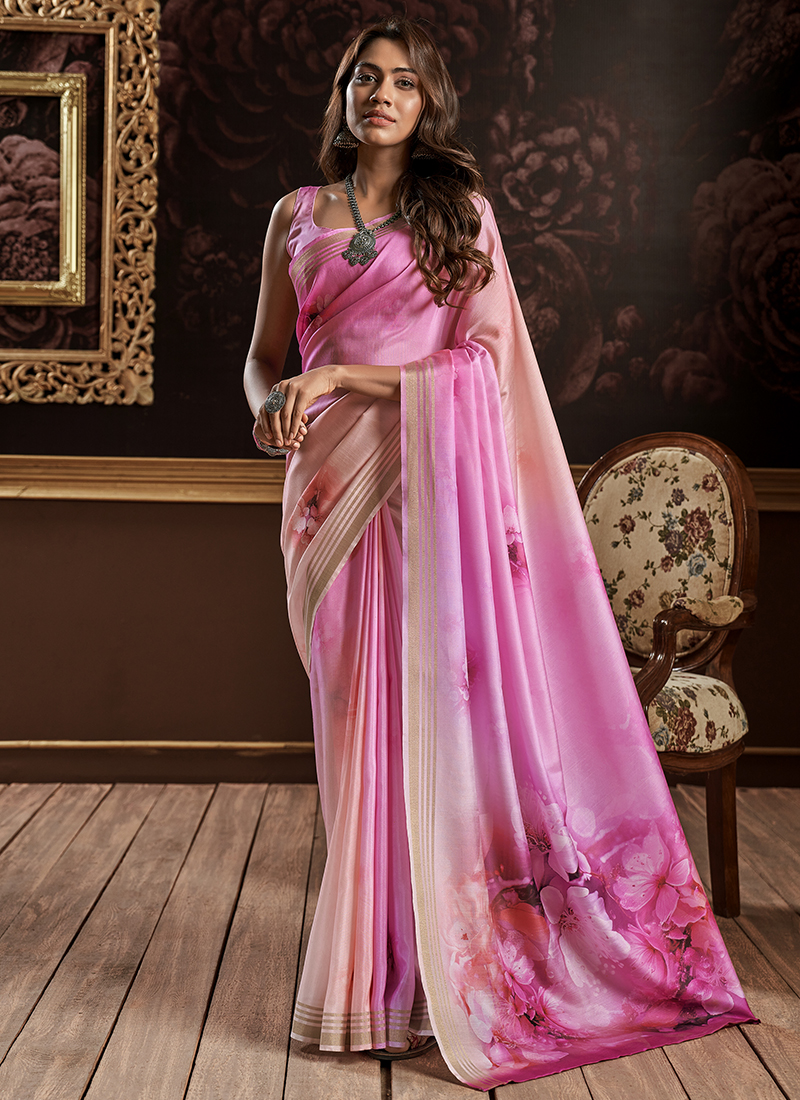 Blush Pink Silk Saree