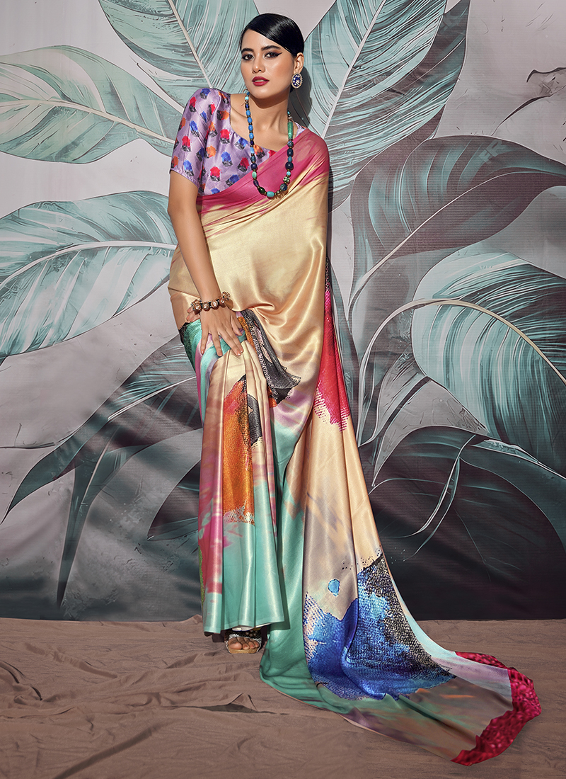 Casual Printed Crepe Saree