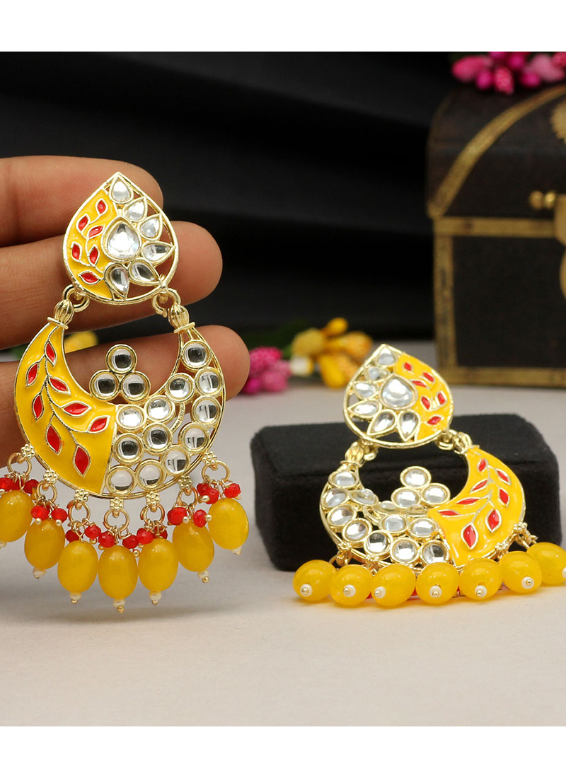 Meenakari earrings DER5 ( READY TO SHIP ) – Deccan Jewelry