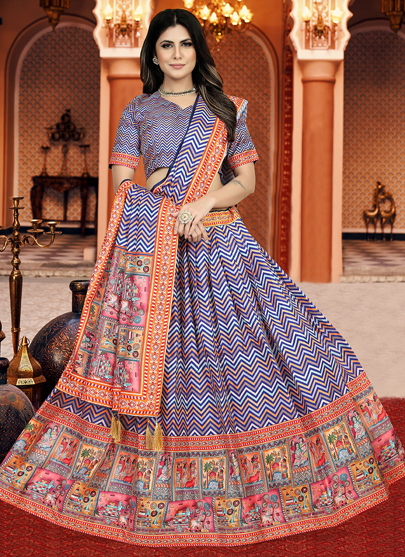 Zarkan With Multi Thread Touch Up And Mirror Work Semi Stitched Lehenga  Choli LD02290844