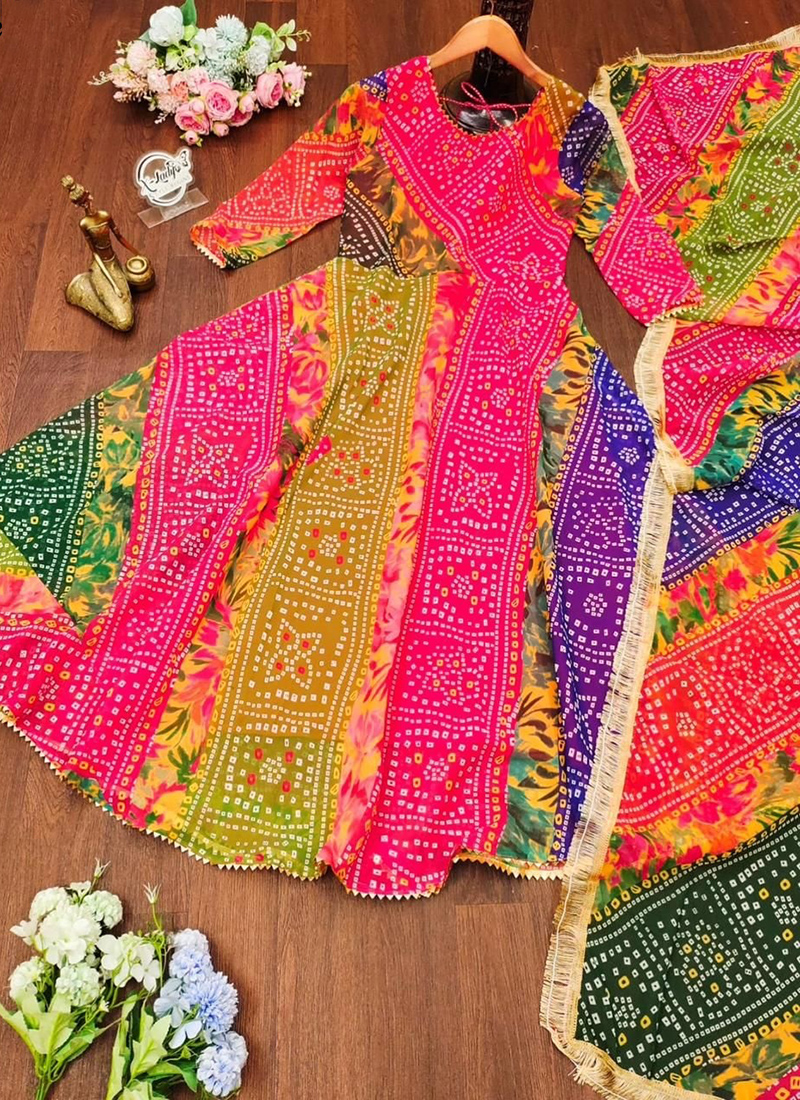 Buy Readymade Anarkali Long Dress Gown Dupatta for Women free  Customization, Ethnic Pakistan Dress, Flared Digital Printed Party Outfit  USA Online in India - Etsy