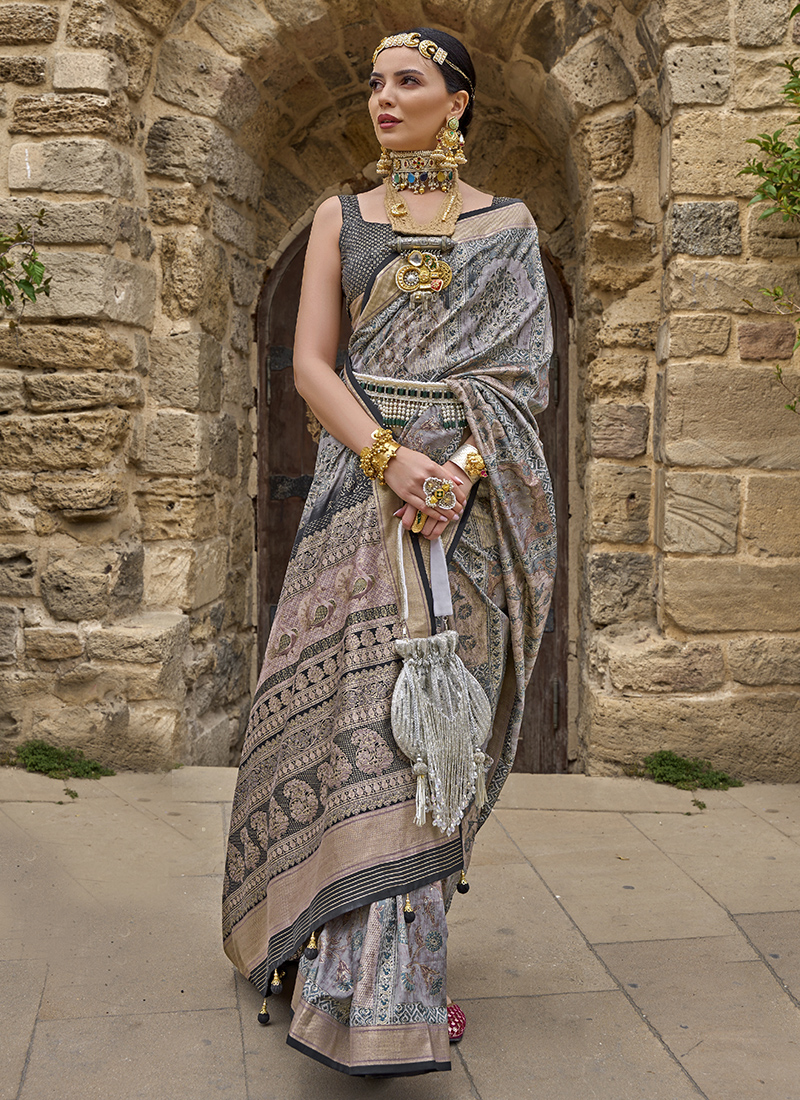 Buy Elegant Pure Silk Traditional Saree Online at .