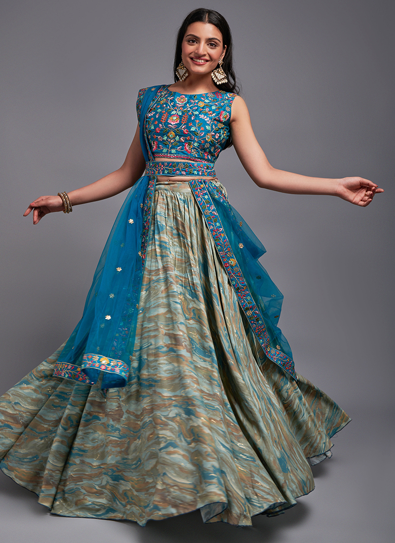 Buy Banarasi Silk Made Black or Blue Color Designer Lehenga With Georgette  Choli, Wedding Wear Banarasi Silk Lehengas, Bridesmaid Lehengas Online in  India - Etsy