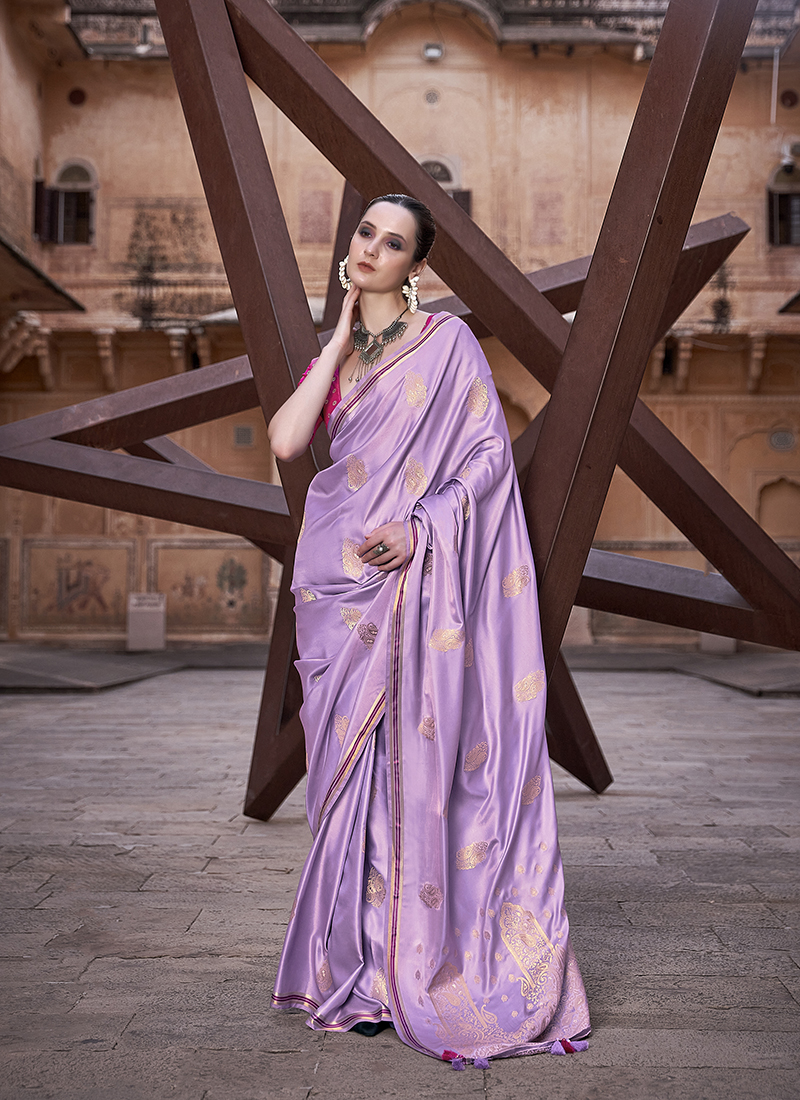 Buy Stylish Plain Satin Sarees Collection At Best Prices Online