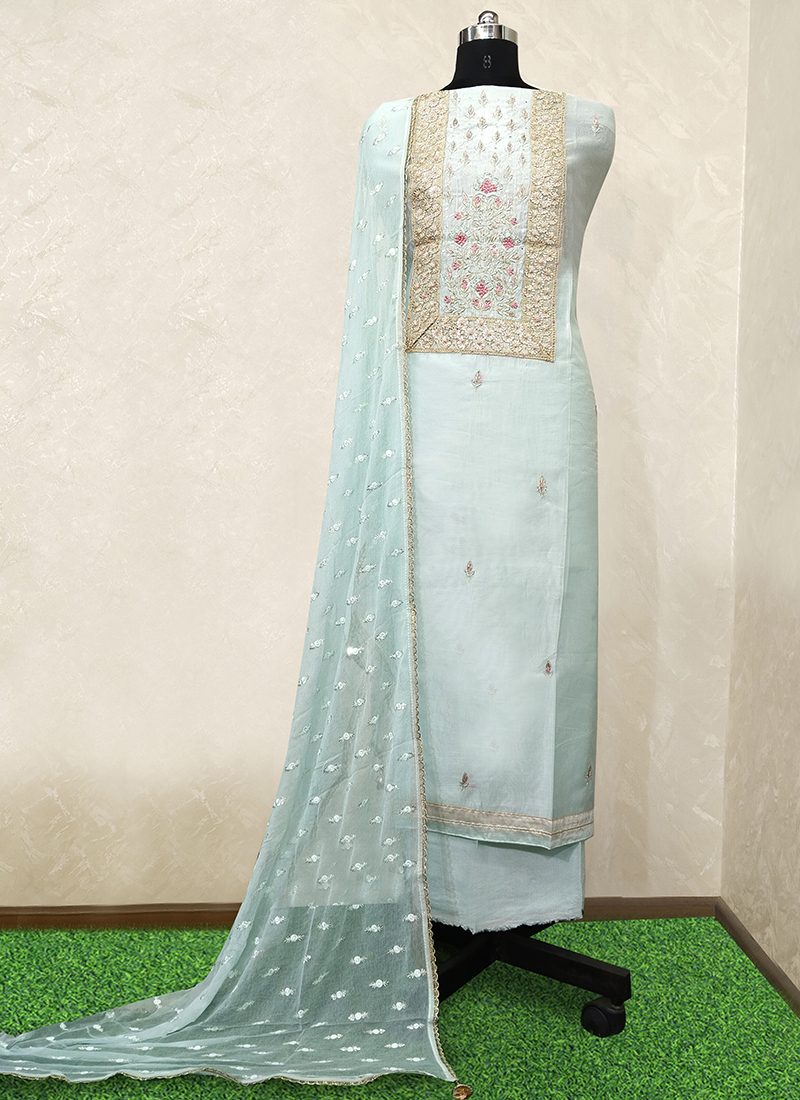 pure chanderi sleeve less suits at Rs.1450/Pcs in mumbai offer by Kajal  Creation