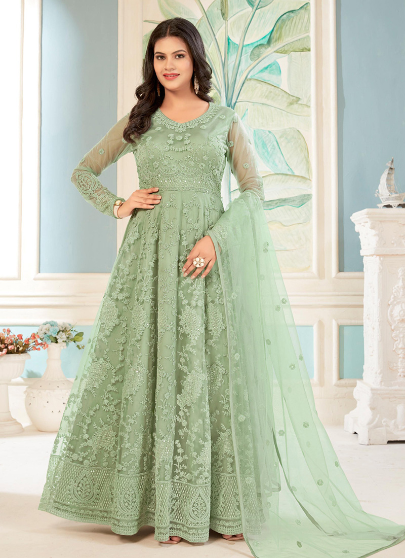 Pista Green Ladies Trendy Gown at Rs 3000 in Chennai | ID: 17797985148