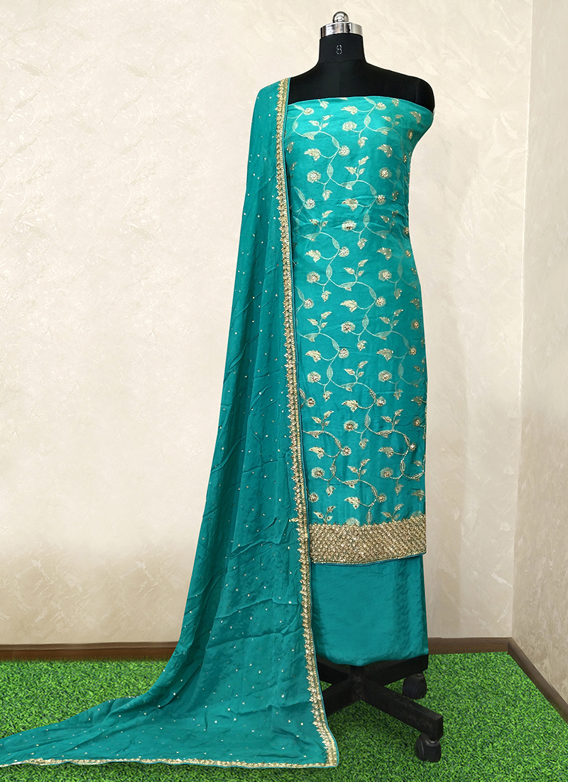 Aarika girls firozi colour net gown - Aarika - 4220886