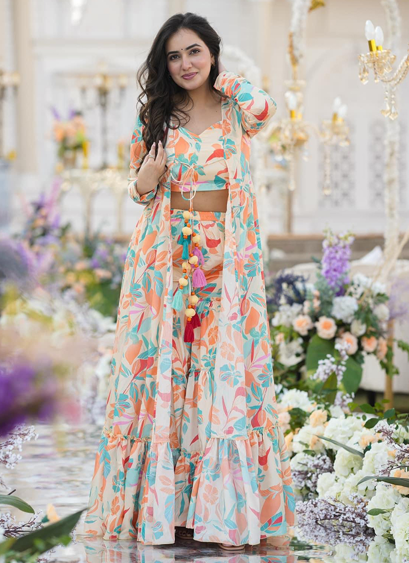 Indo Western Dress Ladies Party Wear Dresses With Price Buy White Chinnon Digital Printed Party Wear Indo Western Dress Ladies Party Wear Dresses With Price Buy White Chinnon Digital Printed Party Wear