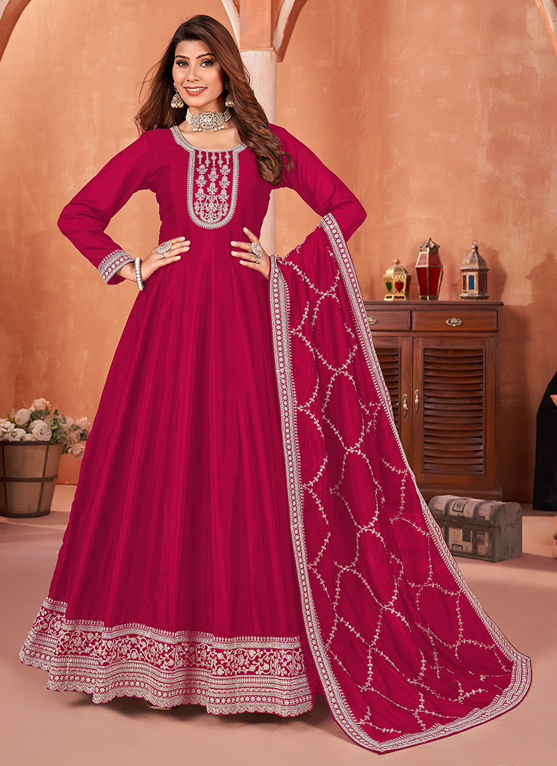 chinese dress ladies Buy Jet Black Velvet Heavy Embroidered Designer Wedding Wear - Anarkali Su  Salwar Kameez - Indian Dress - C1374A