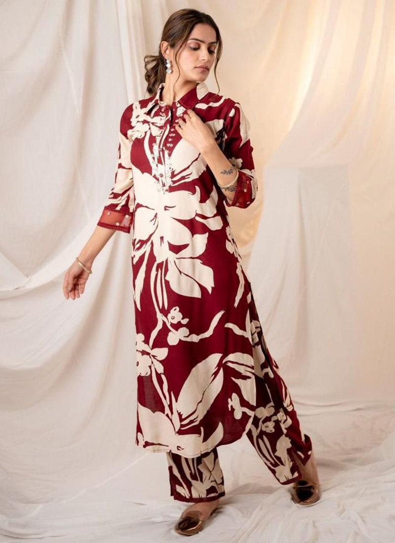 Long Cord Cord Set Dress Means Buy Maroon Rayon Hand Work Party Wear Readmade Long Cord Long Cord Cord Set Dress Means Buy Maroon Rayon Hand Work Party Wear Readmade Long Cord