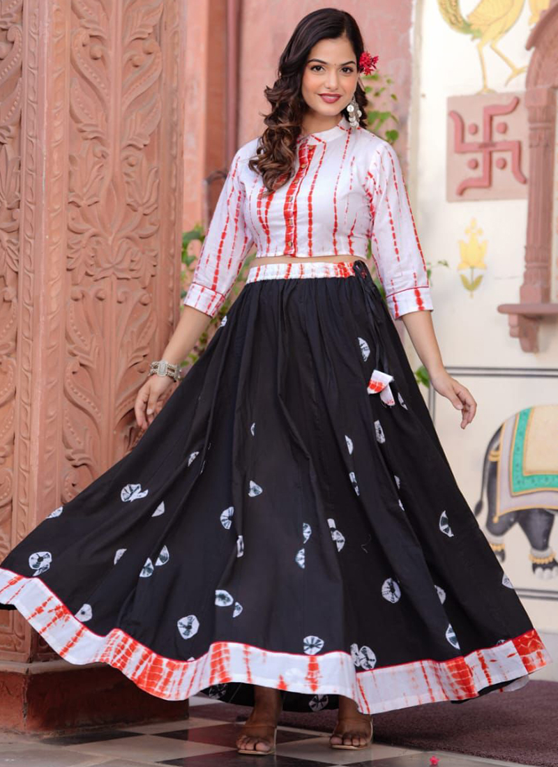 Buy Multi Colour Cotton Printed Festival Wear Ready To Wear Lehenga Choli  Online From Surat Wholesale Shop.