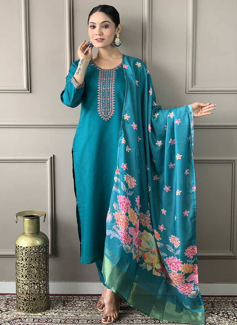 silk dress kurti Fancy Work Satin Silk Party Wear Kurti