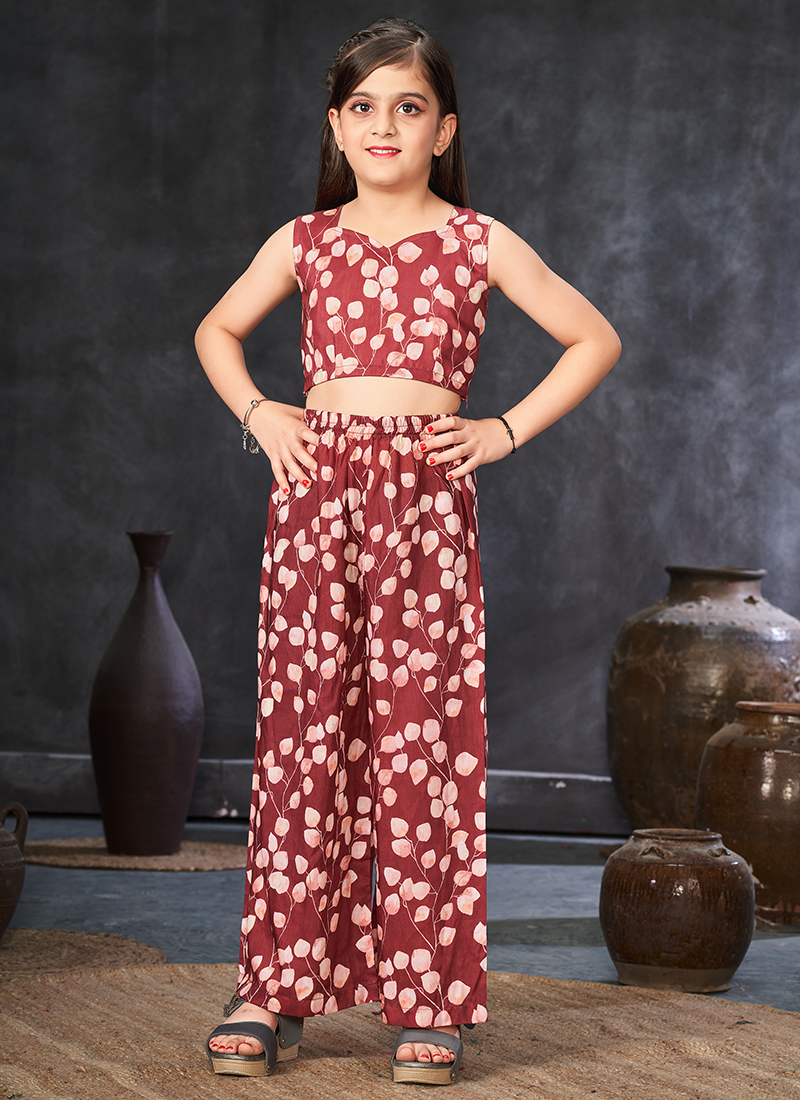 Buy Brown Heavy Muslin Printed Festival Wear Readymade Kids Indo Western  Online From Surat Wholesale Shop.