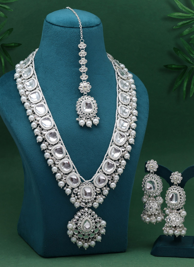 Gold Color Meena Work Kundan Necklace Set Catalog