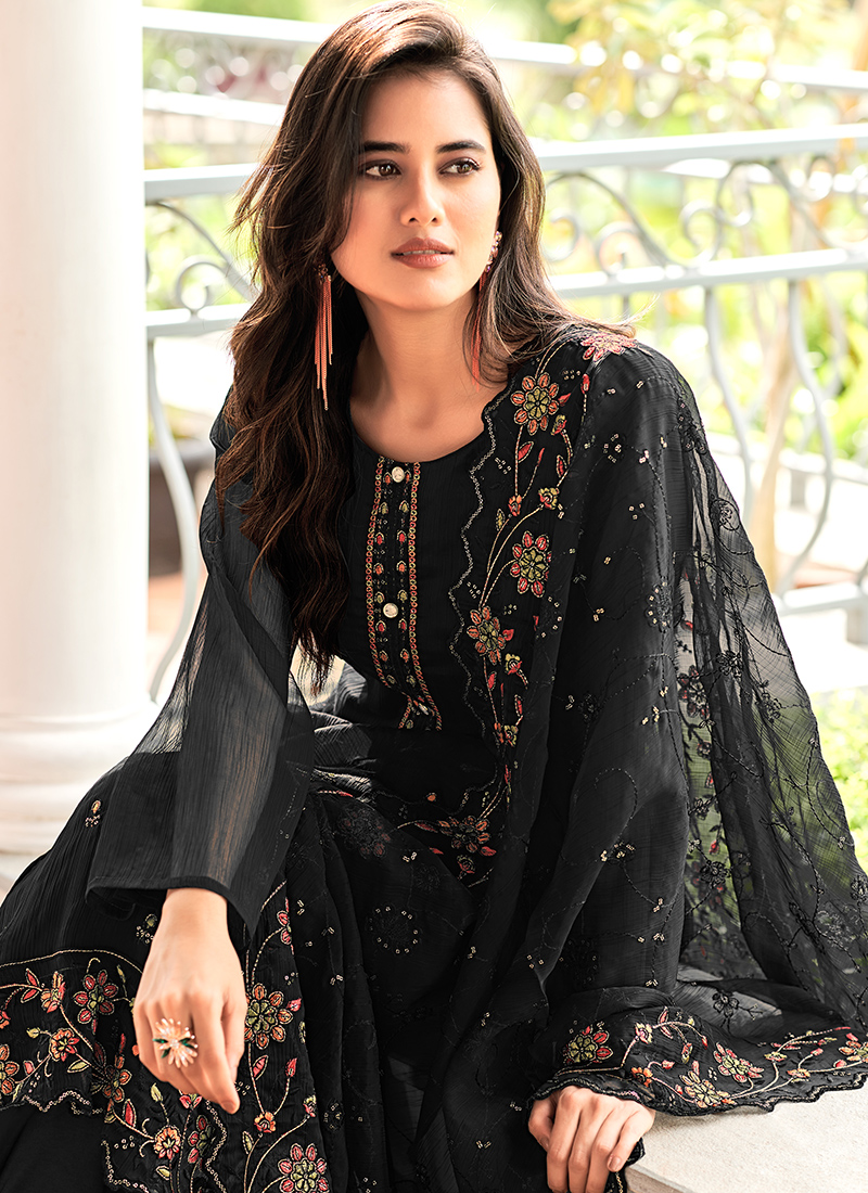 chiffon embroidered dress pakistani Adan's Libas Brandy Rose Luxury Pakistani Chiffon Dress main image 1